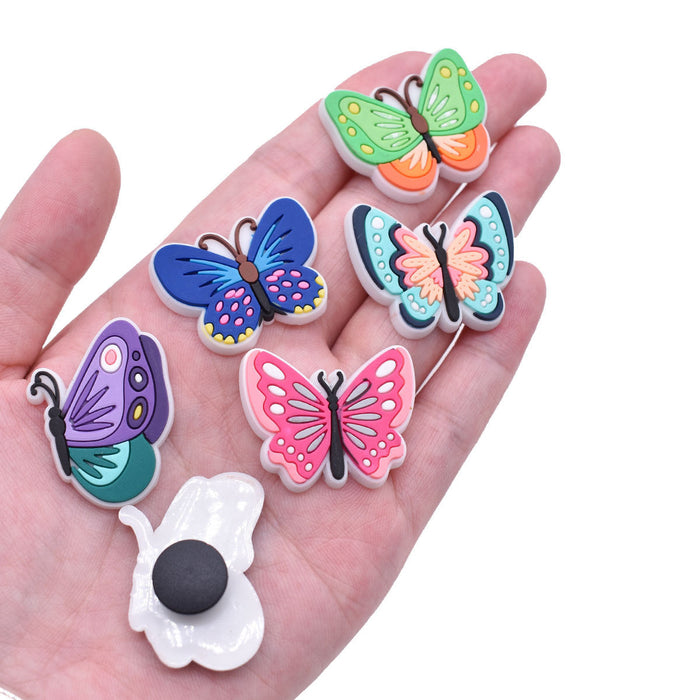 Wholesale 100PCS PVC Colorful Butterfly Series DIY Shoe Buckle JDC-SC-RYY019