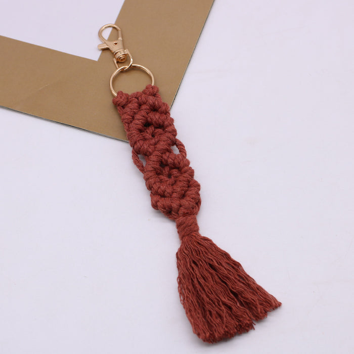 Wholesale Cotton Rope Hand-woven Tassel Keychain JDC-KC-LanXuan001