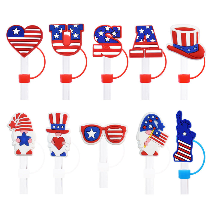 Wholesale 10mm 100PCS/PACK American Series Silicone Straw Sleeves JDC-SCR-RunYayuan002