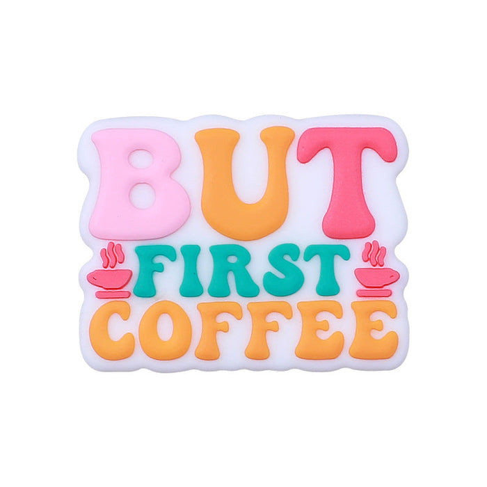 Wholesale 20pcs Coffee Beaded Alphabet Silicone Beads Wholesale JDC-BDS-HeXing080