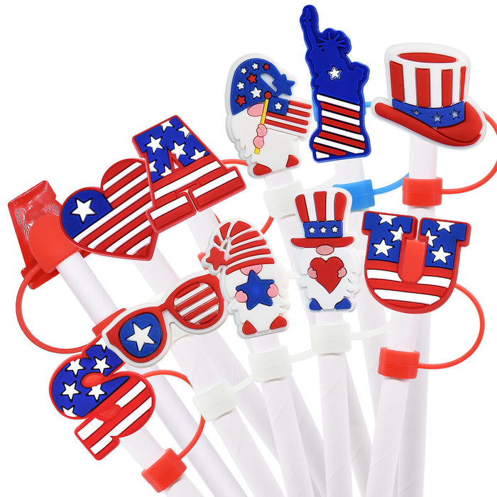 Wholesale 10mm 100PCS/PACK American Series Silicone Straw Sleeves JDC-SCR-RunYayuan002