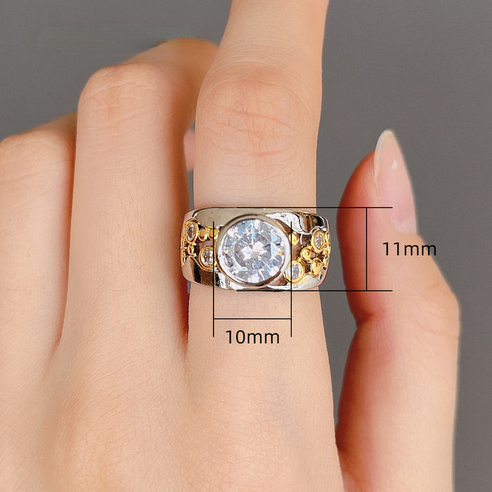 Wholesale Ring Ethnic Style Hollow Zircon Index Ring MOQ≥2 JDC-RS-PREMCAOS016