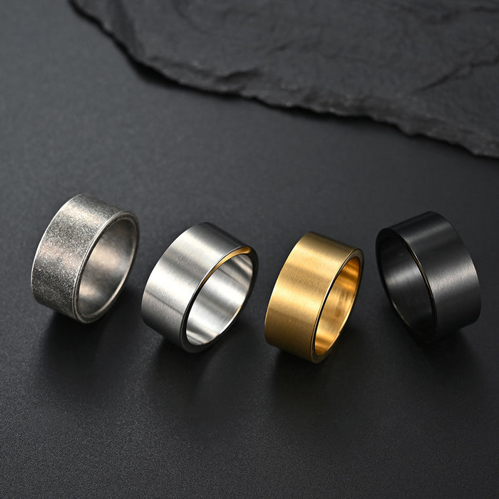 Wholesale Ring Matte Brushed Titanium Steel JDC-RS-PREMQIANF002