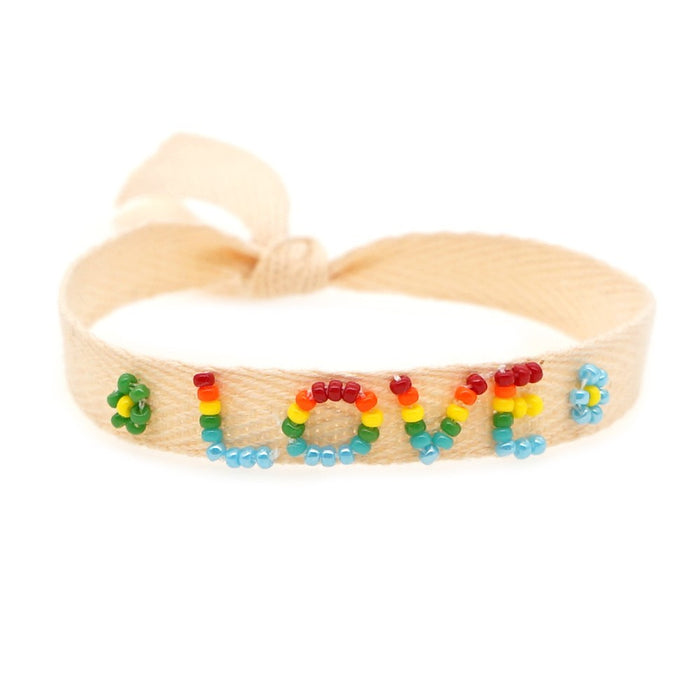 Wholesale Bracelet Miyuki Beads Woven Rainbow Love Heart JDC-BT-PREMGBH005
