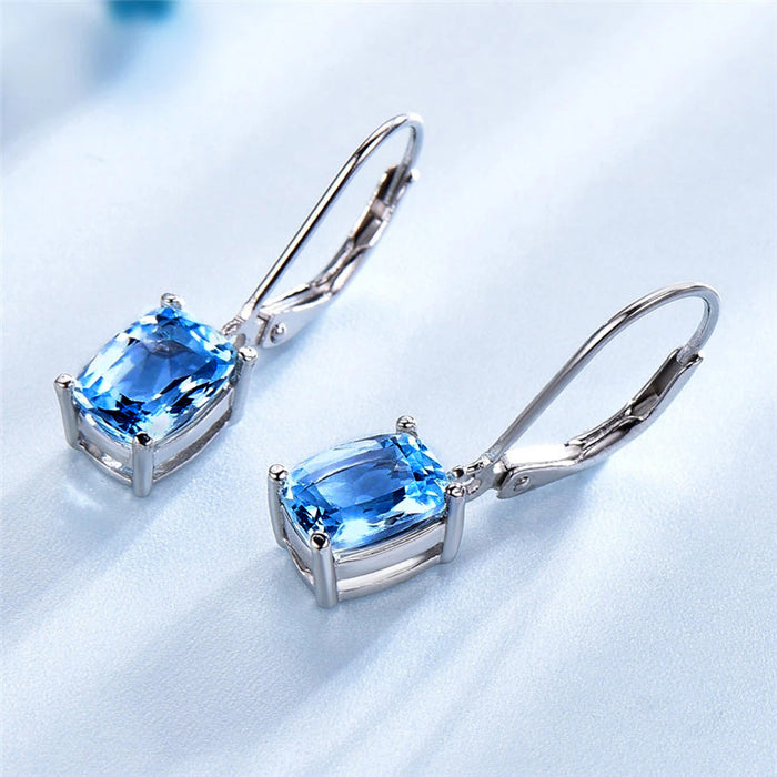 Wholesale Earrings Copper Blue Topaz Drop MOQ≥2 JDC-ES-PREMCAOS008