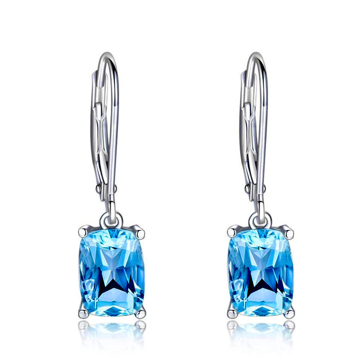 Wholesale Earrings Copper Blue Topaz Drop MOQ≥2 JDC-ES-PREMCAOS008