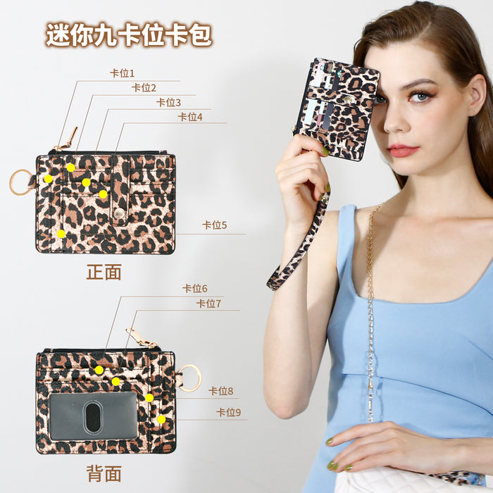 Wholesale Keychain PU Leopard Print Card Holder Tassel Wrist MOQ≥2 JDC-KC-PREMJM004