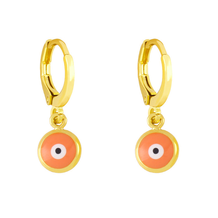 Wholesale Earrings Copper Enamel Devil's Eye Earrings JDC-ES-PREMAS005