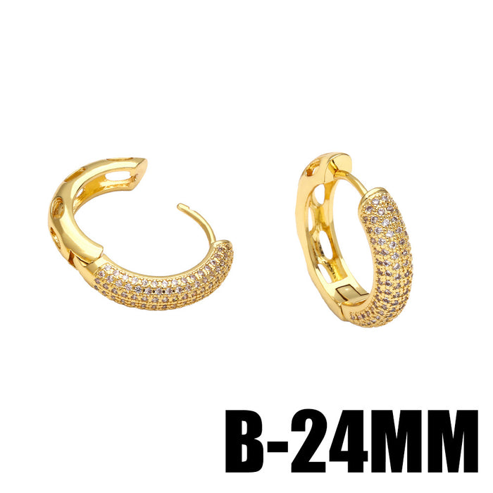 Wholesale Earrings Copper Plated 18K Gold Zircon JDC-PREMAS-ES-020