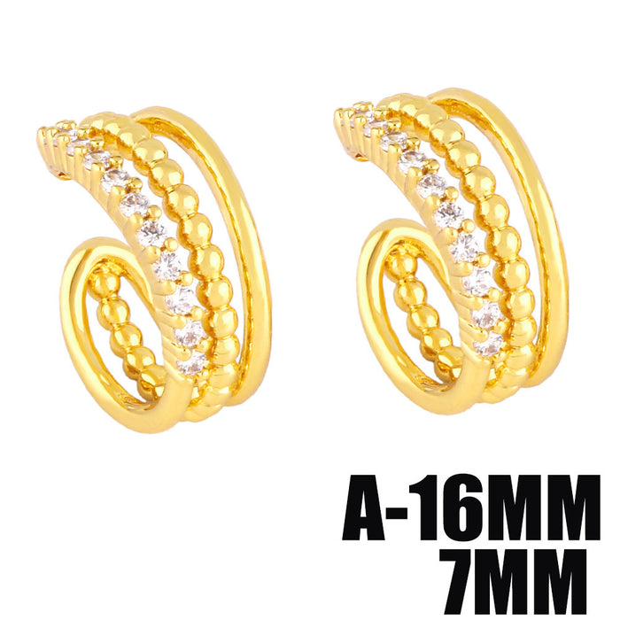 Wholesale Earrings With Sparkling Diamonds And Zircon Without Pierced Ear Cuff JDC-ES-PREMAS001
