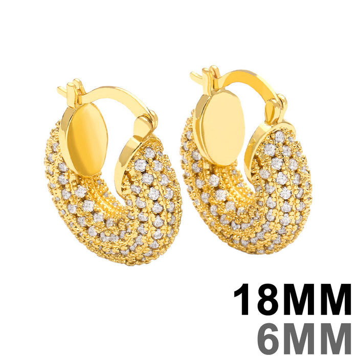 Wholesale Earrings Copper Plated 18K Gold Zircon JDC-PREMAS-ES-017