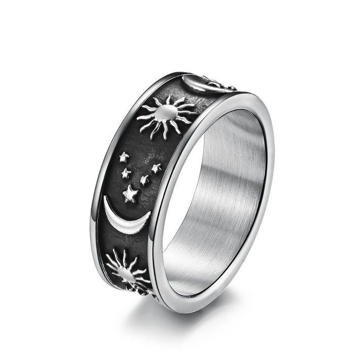 Wholesale Ring Stainless Steel Star Moon Sun MOQ≥2 JDC-RS-PREMQIANF005