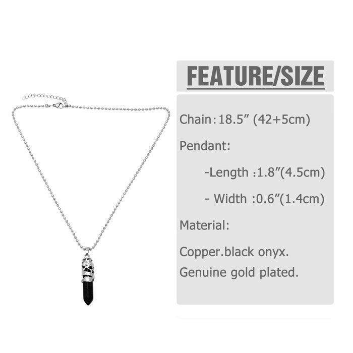 Wholesale Necklace Crystal Onyx Single Point Hexagonal Column MOQ≥2 JDC-NE-PREMAS019