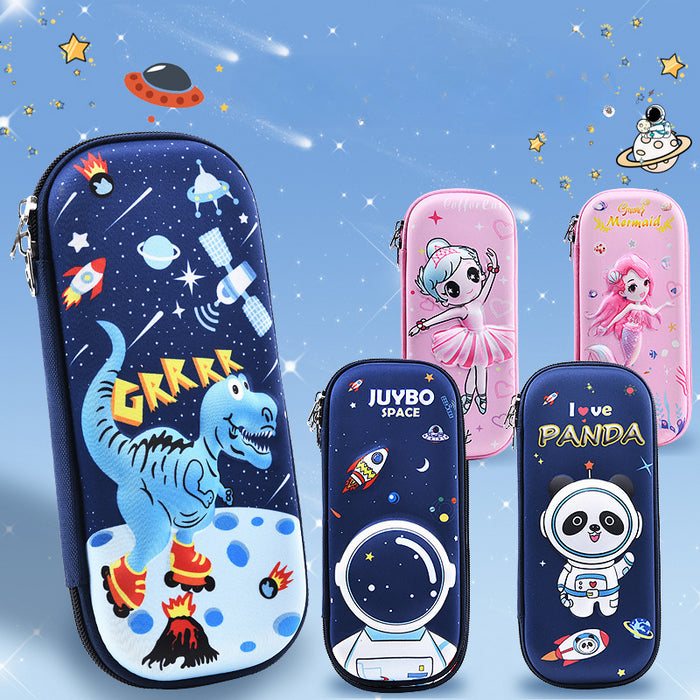 Wholesale 3D Children Cartoon Large Capacity Leather Pencil Case JDC-PC-QQBB003