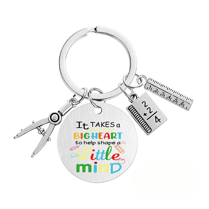 Wholesale Teacher's Day Metal Engraving Keychains JDC-KC-GangGu054