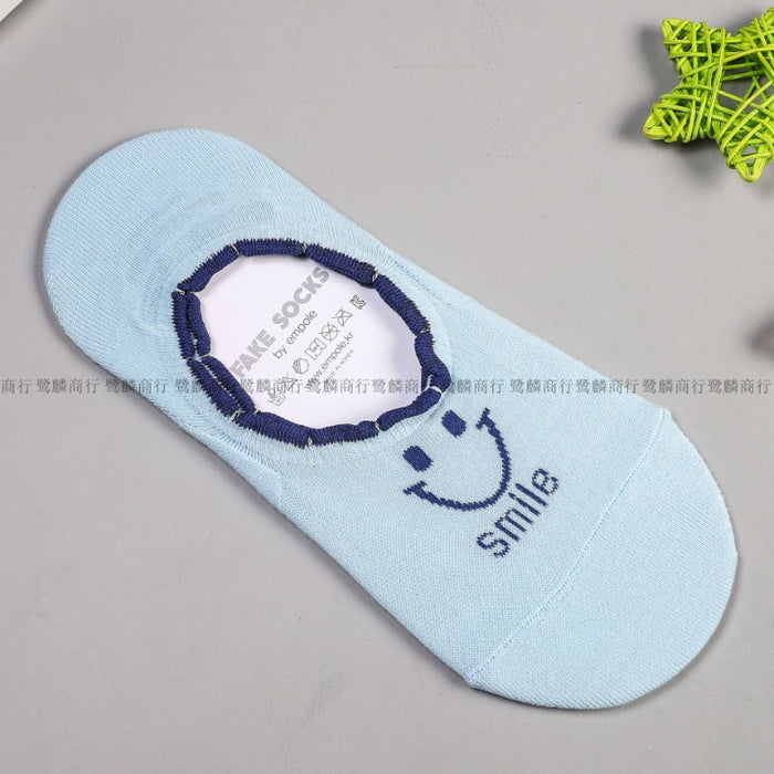 Wholesale Smiley Cotton Anti-Slip Invisible Socks Women's Short Socks JDC-SK-BuZL008
