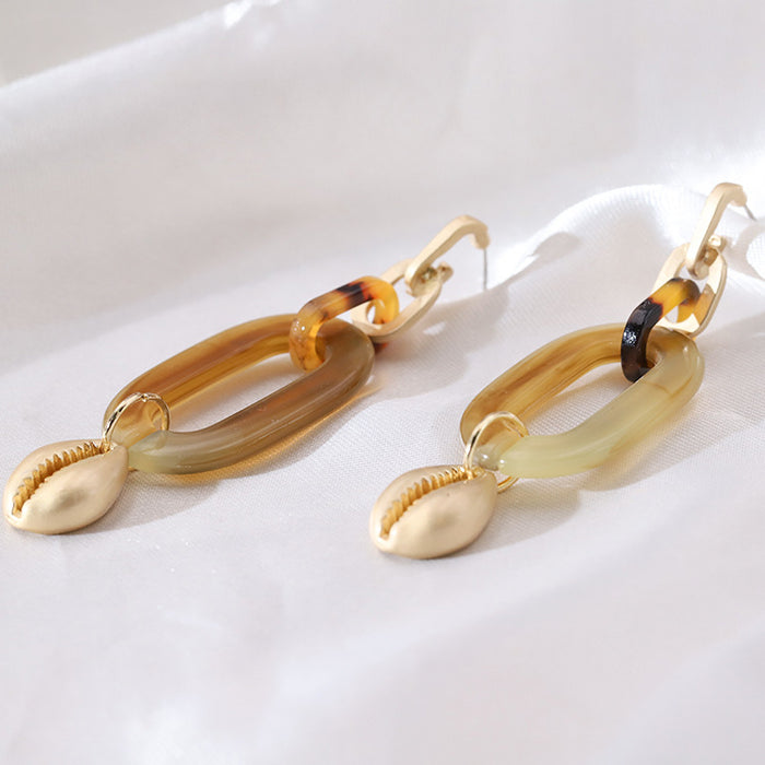 Wholesale Ethnic Style Simple Pendant Acrylic Earrings JDC-ES-YaXue002