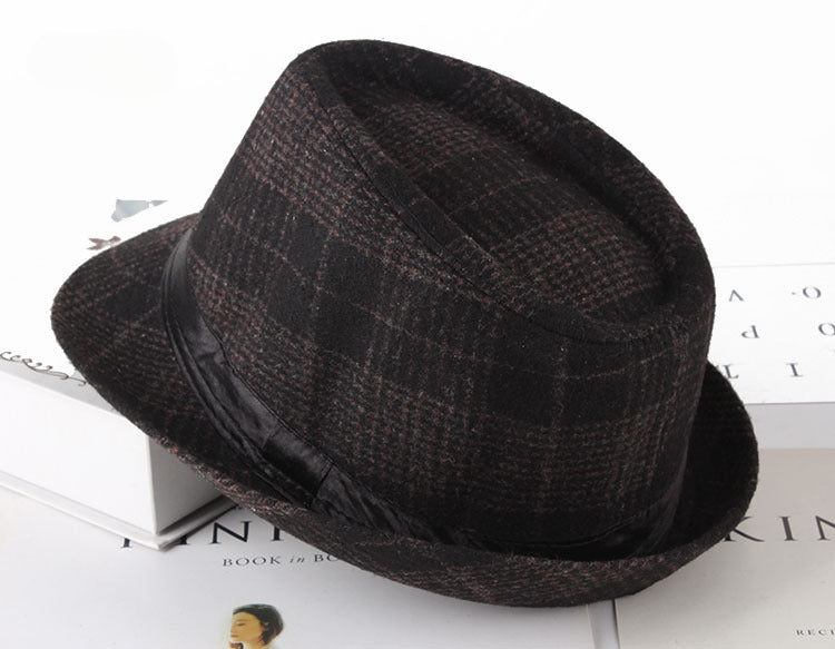 Wholesale Men's Hats Flannel Plaid Fabric Small Hats JDC-FH-DG021