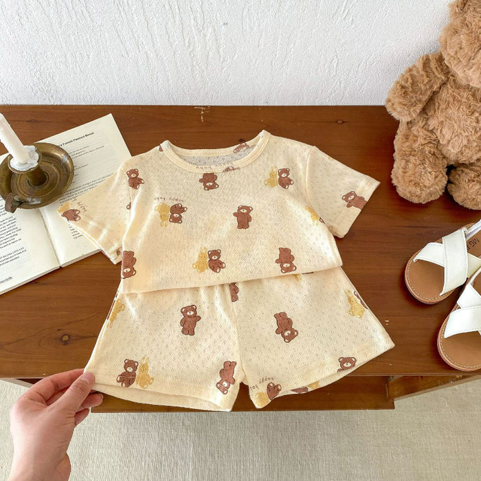 Wholesale Cute Cartoon Printed Short Sleeve Baby Suit JDC-BC-WeiNiS004