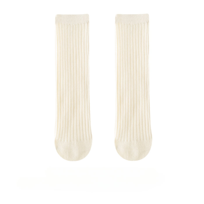 Wholesale of New Double Needle Long Socks for Boys and Girls in Spring and Autumn Solid Color Breathable Cotton Baby Socks for Girls JDC-SK-SL008