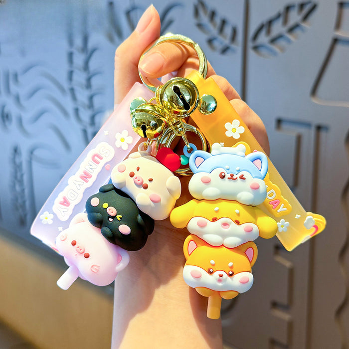 Wholesale PVC Animal Stacking Cartoon Doll Keychain JDC-KC-MengXu005