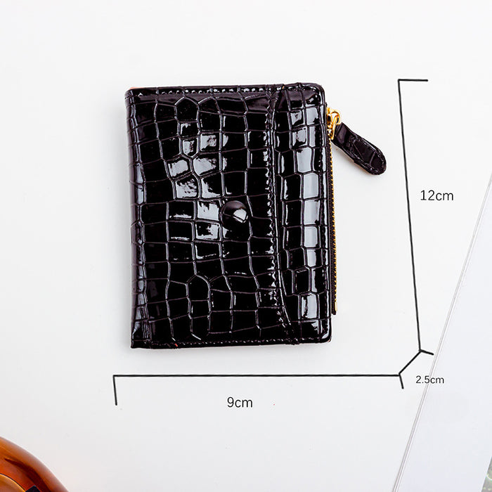 Wholesale Stone Pattern Short Lacquered Wallet JDC-WT-QT019