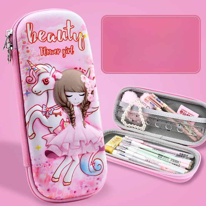 Wholesale 3D Children Cartoon Large Capacity Leather Pencil Case JDC-PC-QQBB003