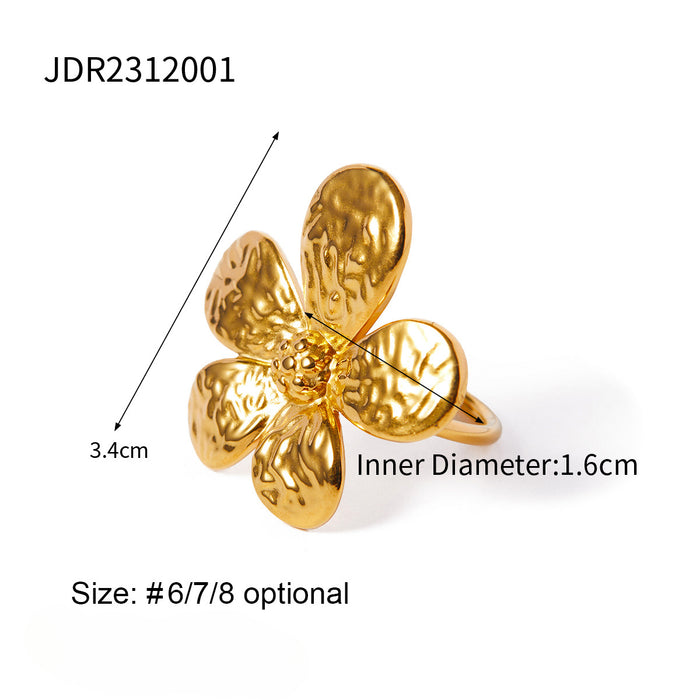 Wholesale 18k Gold Stainless Steel Flower Earrings JDC-ES-JD355