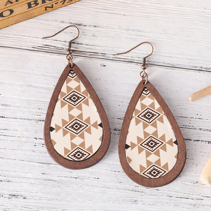 Wholesale Printed Water Drop Drop Earrings JDC-ES-ChuLian007