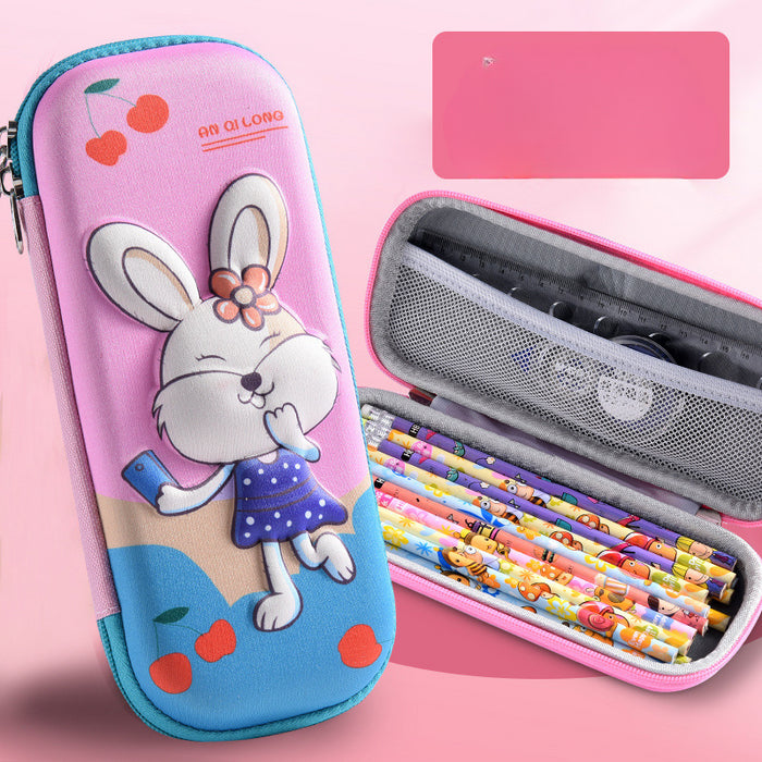 Wholesale 3D Children Cartoon Large Capacity Leather Pencil Case JDC-PC-QQBB004