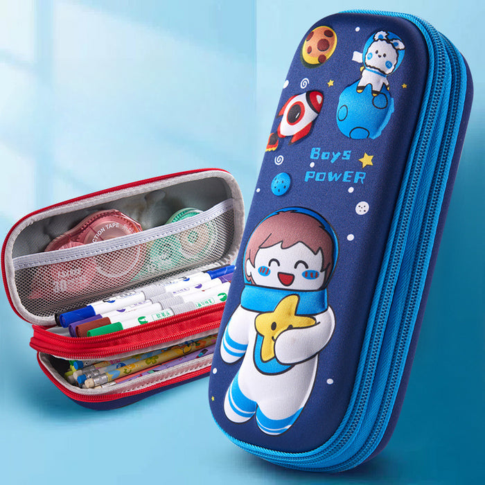 Wholesale 3D Children Cartoon Large Capacity Leather Pencil Case JDC-PC-QQBB005