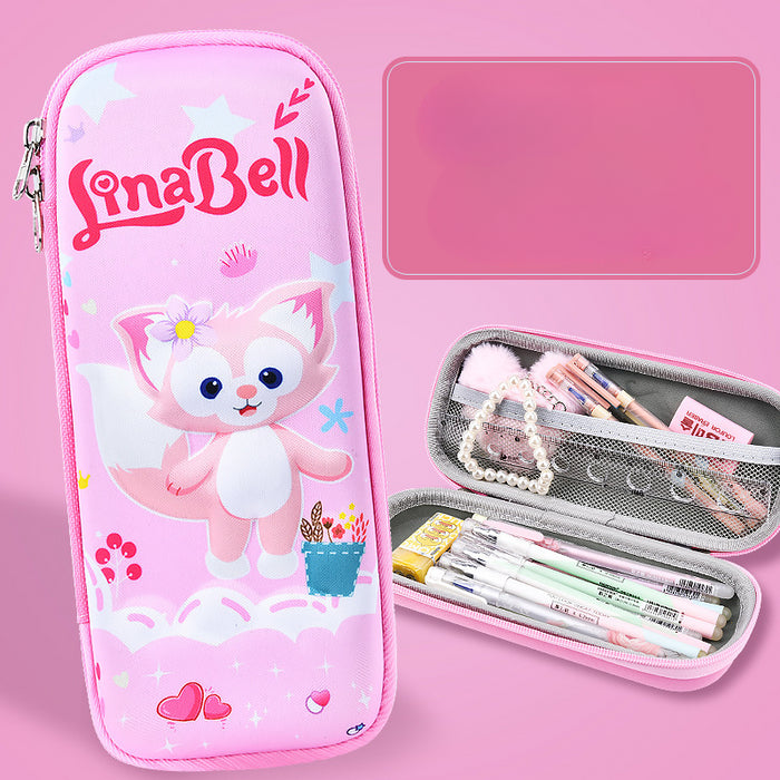 Wholesale 3D Children Cartoon Large Capacity Leather Pencil Case JDC-PC-QQBB003