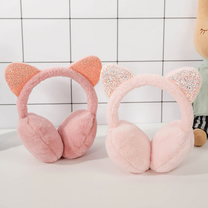 Wholesale warm winter rabbit fur children' s earmuffs