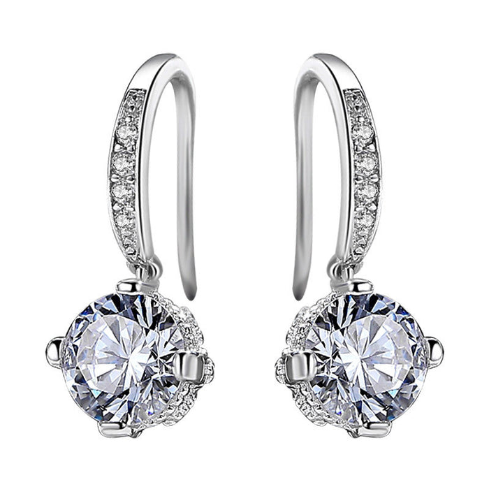 Wholesale Silver Earrings Women's Elegant Earrings Water Drop Earrings Simple All-match Accessories Earrings