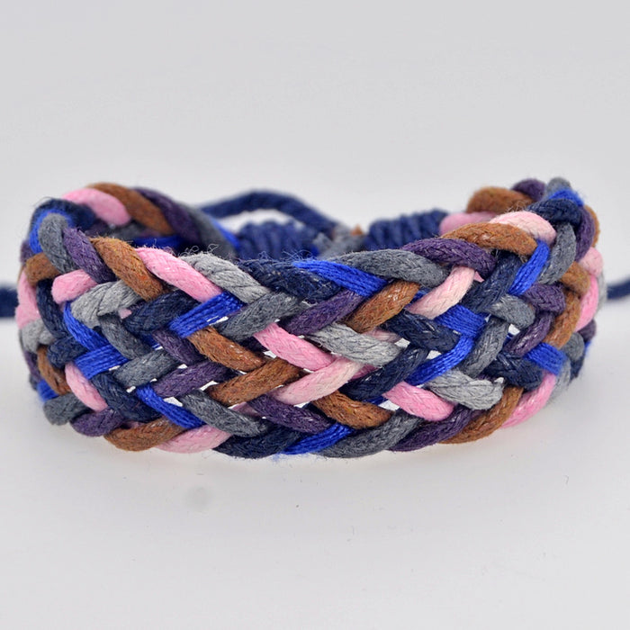 Wholesale Cotton and Linen Wide Braided Bracelet JDC-BT-QianY009