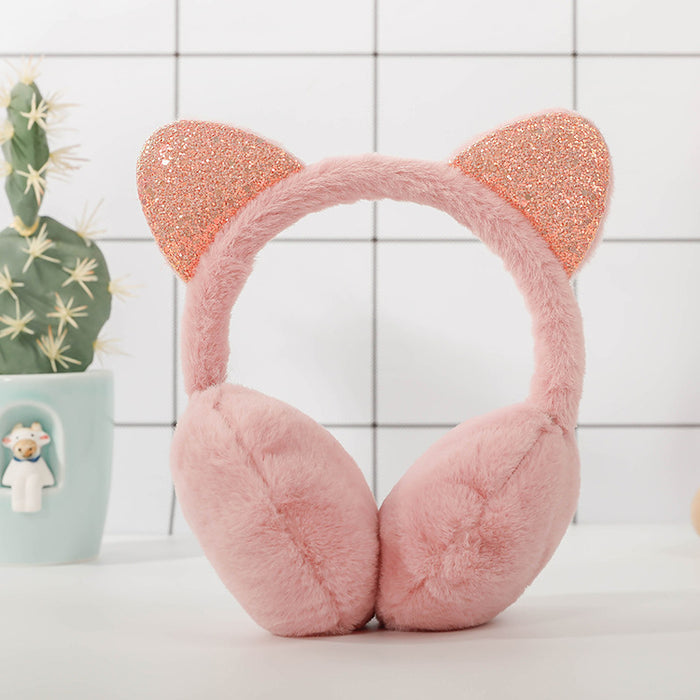 Wholesale warm winter rabbit fur children' s earmuffs