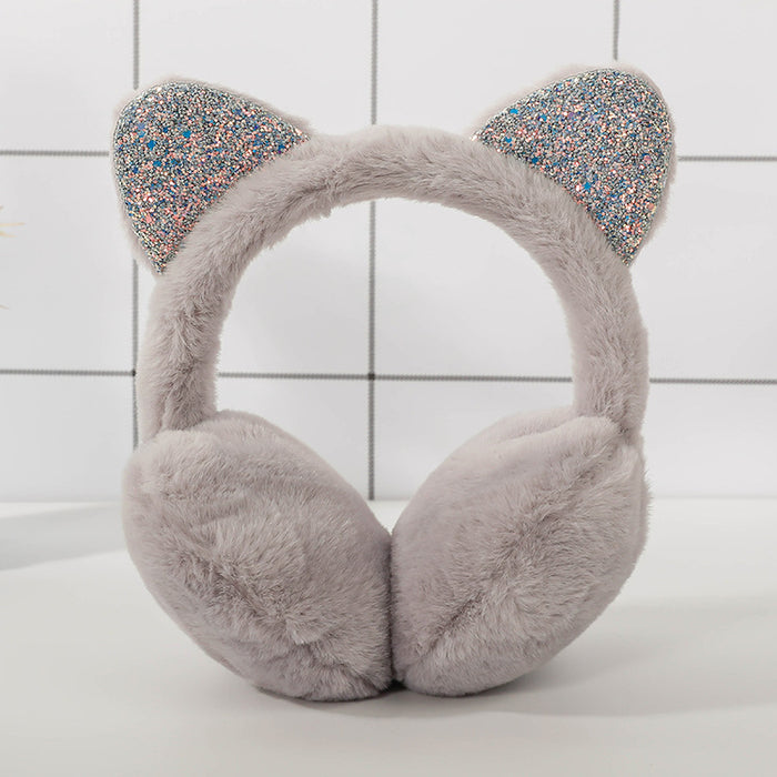 Wholesale warm winter rabbit fur children' s earmuffs
