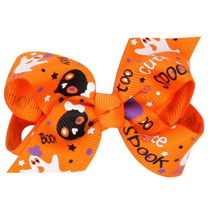 Wholesale Halloween Cartoon Print Bow Hairpin JDC-HC-QiuN014