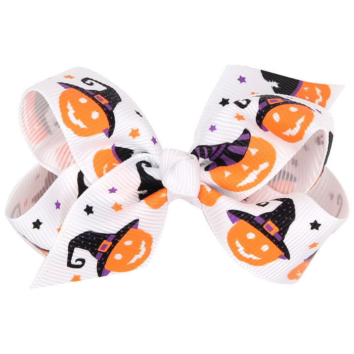 Wholesale Halloween Cartoon Print Bow Hairpin JDC-HC-QiuN014