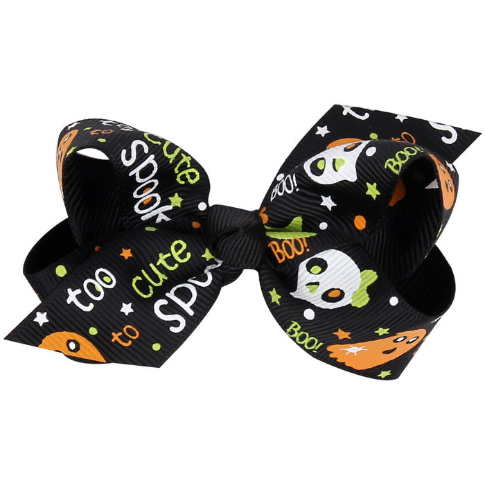 Wholesale Halloween Cartoon Print Bow Hairpin JDC-HC-QiuN014