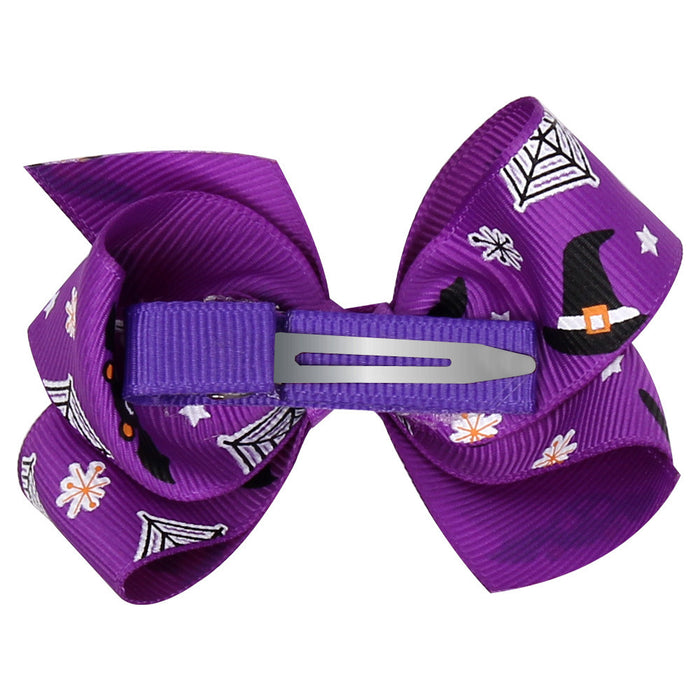 Wholesale Halloween Cartoon Print Bow Hairpin JDC-HC-QiuN014