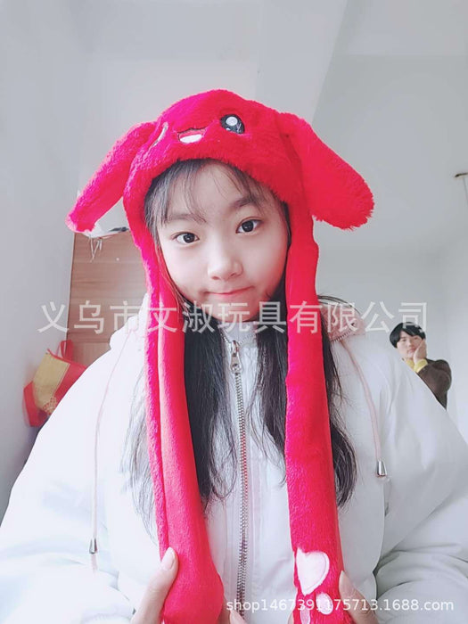 Wholesale Glowing bunny hat with moving ears cute plush warm hat