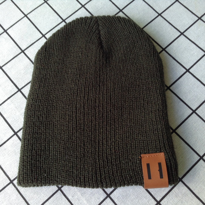 Wholesale Acrylic Leather Label Winter Parent-child Wool Hat JDC-FH-HWT001