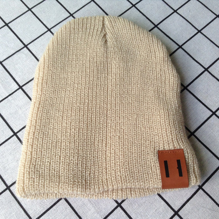 Wholesale Acrylic Leather Label Winter Parent-child Wool Hat JDC-FH-HWT001