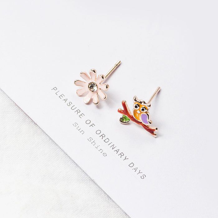 Wholesale Oil Drop Cartoon Animal Alloy Earrings JDC-ES-MDD102