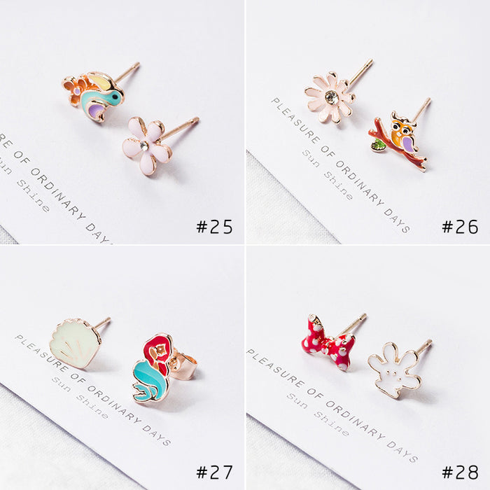 Wholesale Oil Drop Cartoon Animal Alloy Earrings JDC-ES-MDD102