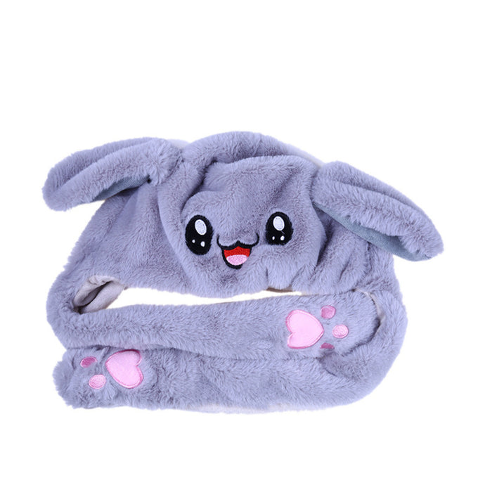Wholesale Glowing bunny hat with moving ears cute plush warm hat