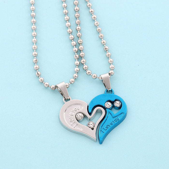 Wholesale Alloy Valentine's Day Hollow Heart Shape Diamond Heart Pendant Necklace JDC-NE-KaY002