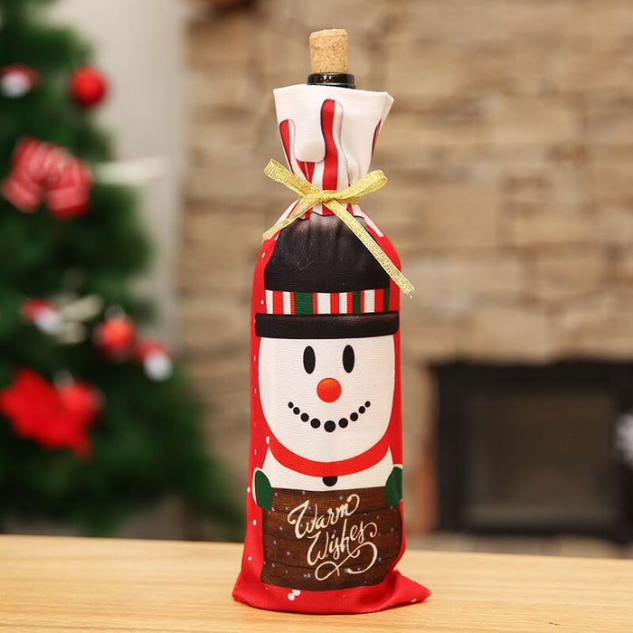 Wholesale New Christmas Decorations Red Wine Set Red Wine Bottle Set New Wine Bottle Set Table Home Decoration Supplies