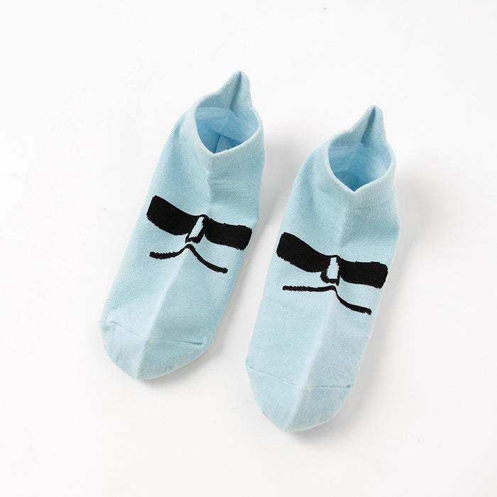 Wholesale New cotton socks with unique and quirky cartoon expressions, embroidered boat socks